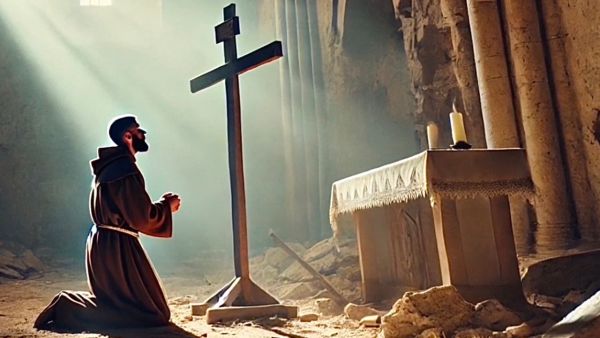 Cristo Re: il Trono della Croce e Gesù deriso, Araldo